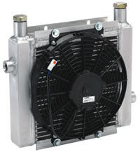 प्लेट फिन एल्यूमिनियम एयर तेल कूलर, हाइड्रोलिक तेल हीट एक्सचेंजर DC12V / DC24V