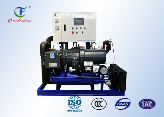 R407C 2 ℃ कोल्ड स्टोर के लिए PLC कंट्रोल और बिट्ज़र CSH कंप्रेसर के साथ स्क्रू कंप्रेसर इकाई
