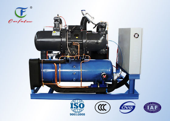 R407C 2 ℃ कोल्ड स्टोर के लिए PLC कंट्रोल और बिट्ज़र CSH कंप्रेसर के साथ स्क्रू कंप्रेसर इकाई